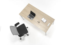 Load image into Gallery viewer, Beniia Office Furniture - Skosh desk - Saavi ST office chair - beniia.com/skosh - black mesh chair with desk in natural finish white legs - chicagoofficechair.com - modern design - home office - work from home